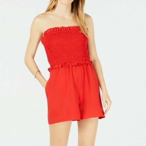 Maison Jules L Strapless Smocked Romper - Picture 1 of 8